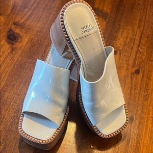 Jeffrey Campbell Cream Mules with Tan Sole